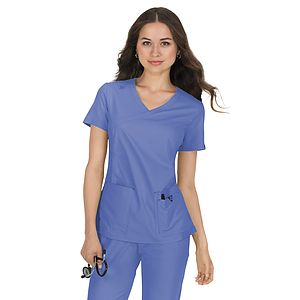 koi - Basics - Women's Mock-Wrap Neck Katie Top
