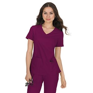 koi - Basics - Women's Mock-Wrap Neck Katie Top