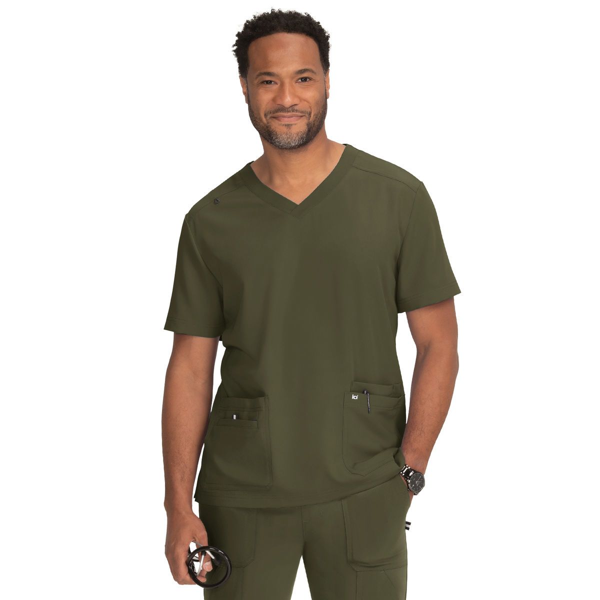 koi - Next Gen - Men's 4-Pocket  V-Neck Free To Be Top