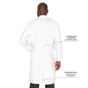 Landau - Essential Lab Coats - Men's Three-Pocket 100% Cotton 43.5" Full-Length Lab Coat