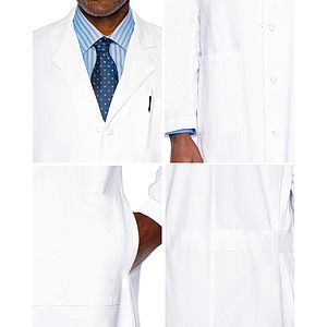 Landau - Essential Lab Coats - Men's Three-Pocket 100% Cotton 43.5" Full-Length Lab Coat