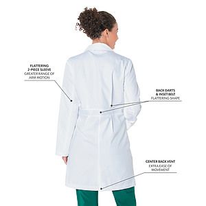 Landau - Essential Lab Coats - Women's Five-Pocket 36.5" Full-Length Tablet Lab Coat