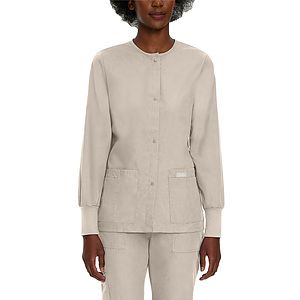 Landau - Essentials - Women's 4-Pocket Crew Neck Warm-Up Jacket