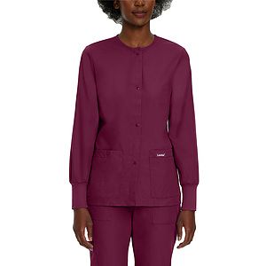 Landau - Essentials - Women's 4-Pocket Crew Neck Warm-Up Jacket