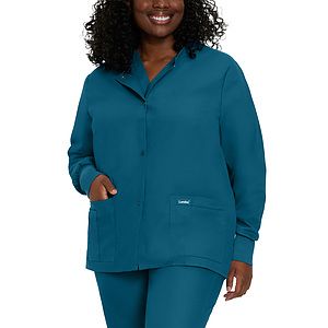 Landau - Essentials - Women's 4-Pocket Crew Neck Warm-Up Jacket
