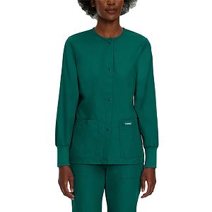 Landau - Essentials - Women's 4-Pocket Crew Neck Warm-Up Jacket