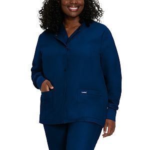 Landau - Essentials - Women's 4-Pocket Crew Neck Warm-Up Jacket