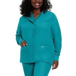 Landau - Essentials - Women's 4-Pocket Crew Neck Warm-Up Jacket