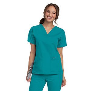Landau - Essentials - Women's 4-Pocket Durable V-Neck Top