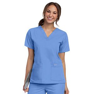 Landau - Essentials - Women's 4-Pocket Durable V-Neck Top