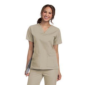 Landau - Essentials - Women's 4-Pocket Durable V-Neck Top