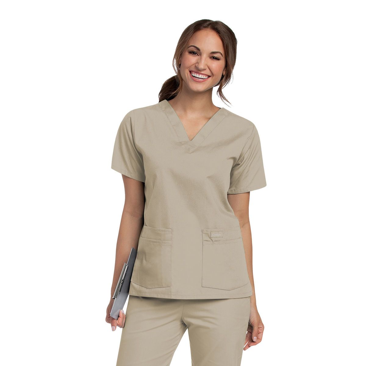Landau - Essentials - Women's 4-Pocket Durable V-Neck Top