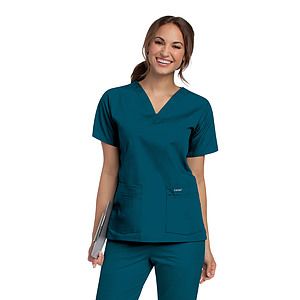 Landau - Essentials - Women's 4-Pocket Durable V-Neck Top