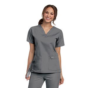 Landau - Essentials - Women's 4-Pocket Durable V-Neck Top