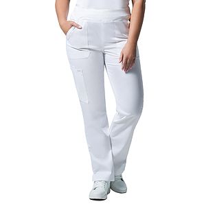 Landau - ProFlex - Women's 5-Pocket Mid-Rise Rib-Knit Elastic Waist Straight Leg Pant