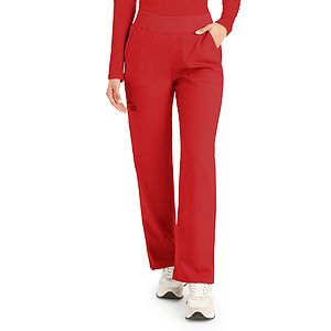 Landau - ProFlex - Women's 5-Pocket Mid-Rise Rib-Knit Elastic Waist Straight Leg Pant