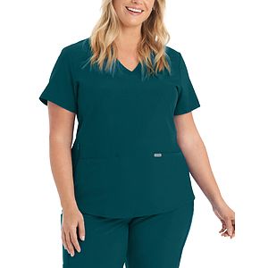 Landau - Forward - Women's 3-Pocket Rib-Knit Neckline V-Neck Top