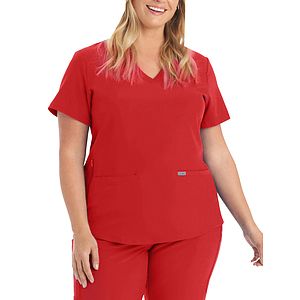 Landau - Forward - Women's 3-Pocket Rib-Knit Neckline V-Neck Top