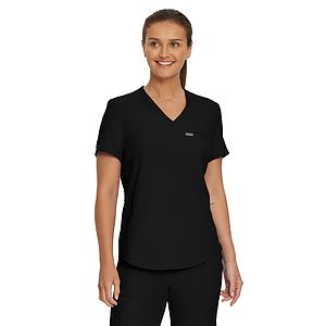Landau - Forward - Women's 2-Pocket Shirttail Hemline V-Neck Top