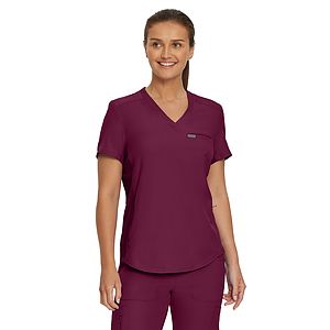 Landau - Forward - Women's 2-Pocket Shirttail Hemline V-Neck Top