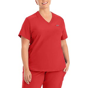 Landau - Forward - Women's 2-Pocket Shirttail Hemline V-Neck Top
