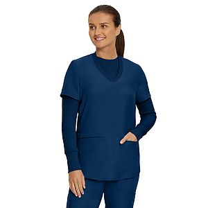 Landau - Forward - Women's 1-Pocket Long-Sleeve Crew Neck Underscrub Tee