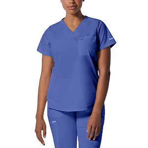 Landau - ProFlex - Women's 2-Pocket Back Princess Seamed V-Neck Top
