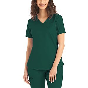 Landau - ProFlex - Women's 2-Pocket Back Princess Seamed V-Neck Top