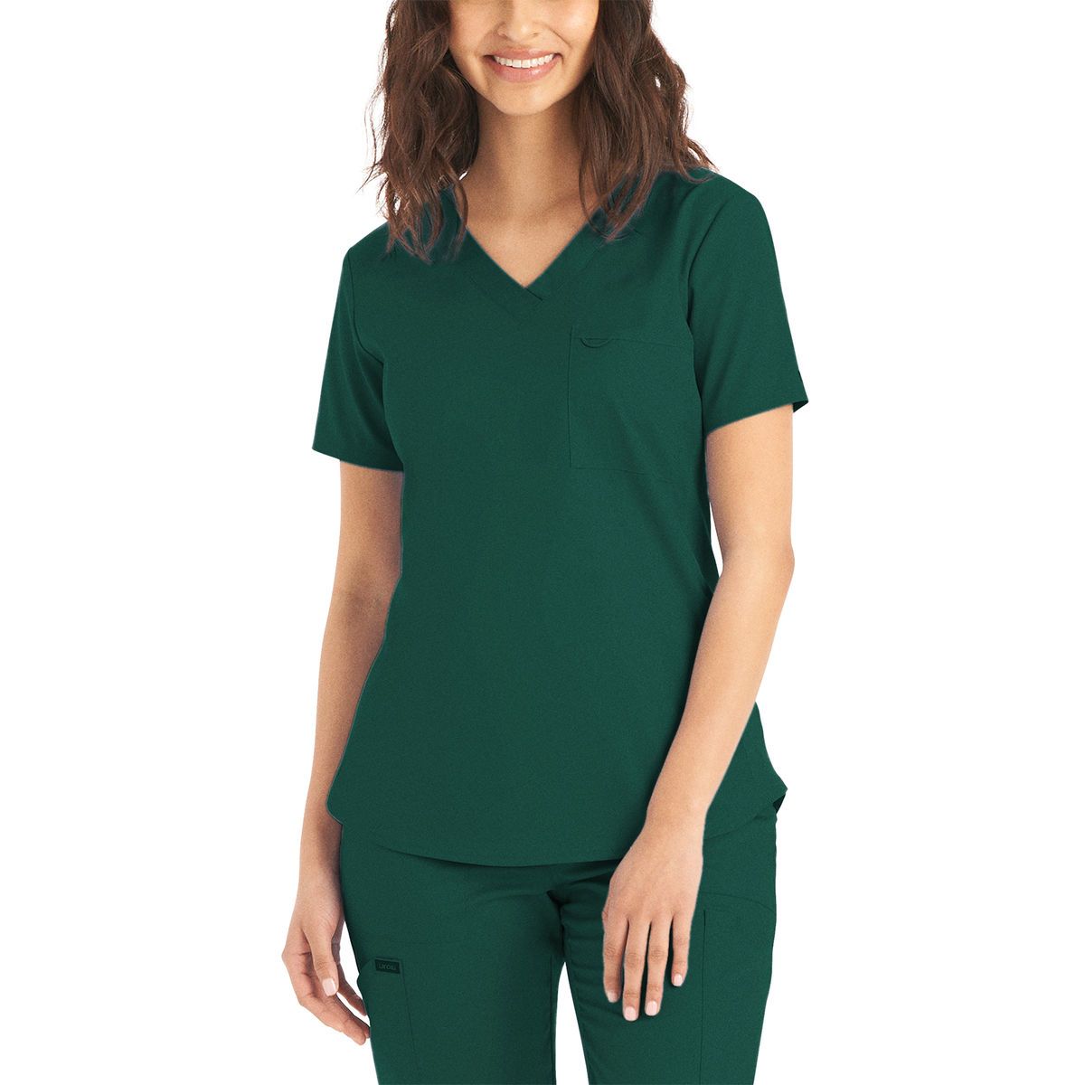 Landau - ProFlex - Women's 2-Pocket Back Princess Seamed V-Neck Top
