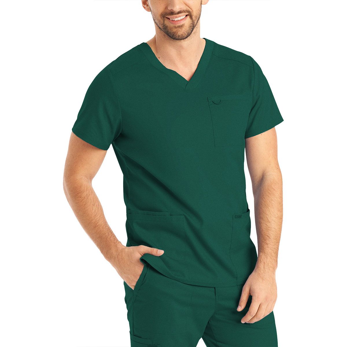 Landau - ProFlex - Men's 4-Pocket Back Yoke V-Neck Top
