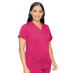 Med Couture - Touch - Women's 4-Pocket V-Neck Shirttail Top
