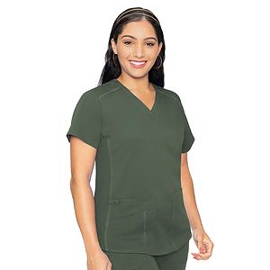 Med Couture - Touch - Women's 4-Pocket V-Neck Shirttail Top