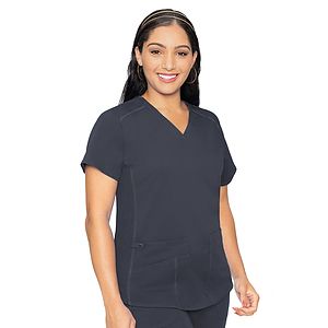 Med Couture - Touch - Women's 4-Pocket V-Neck Shirttail Top