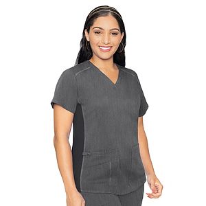Med Couture - Touch - Women's 4-Pocket V-Neck Shirttail Top