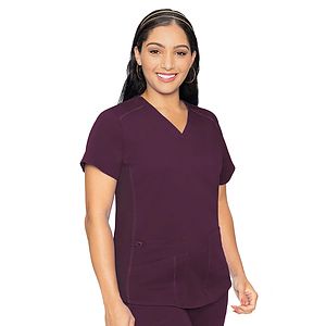 Med Couture - Touch - Women's 4-Pocket V-Neck Shirttail Top