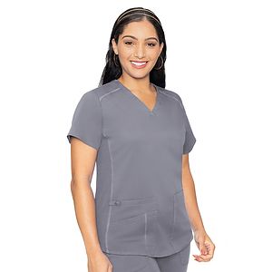 Med Couture - Touch - Women's 4-Pocket V-Neck Shirttail Top