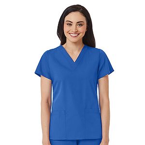 Maevn - Red Panda - Women's V-Neck Two Pocket Top