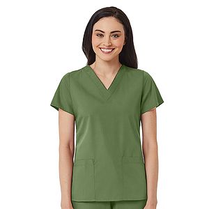 Maevn - Red Panda - Women's V-Neck Two Pocket Top
