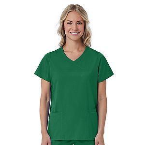 Maevn - Red Panda - Women's Three-Pocket Curved Mock Wrap Top
