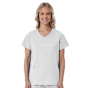 Maevn - Red Panda - Women's Three-Pocket Curved Mock Wrap Top