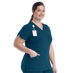 Maevn - Focus - Women's Two-Pocket Tulip-Neck Top