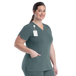 Maevn - Focus - Women's Two-Pocket Tulip-Neck Top