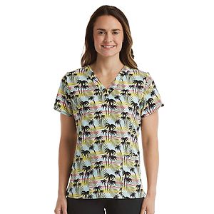 ScrubJoy - ScrubJoy Originals - Women's Two-Pocket V-Neck Print Top