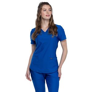 Cherokee - Form - Women's 2-Pocket Curved Hemline V-Neck Top