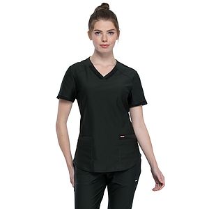 Cherokee - Form - Women's 2-Pocket Curved Hemline V-Neck Top