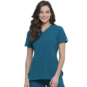 Infinity - Women's 2 Pocket Princess Seams V-Neck Top