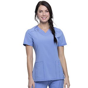 Infinity - Women's 2 Pocket Princess Seams V-Neck Top