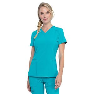 Infinity - Women's 2 Pocket Princess Seams V-Neck Top