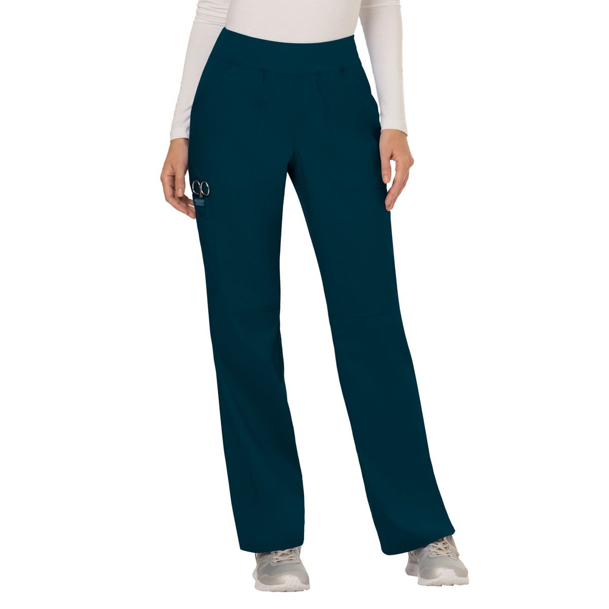 Cherokee - Workwear Revolution - Women's 4-Pocket Mid Rise Straight Leg Pull-on Pant