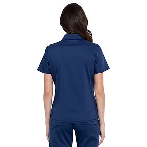 Cherokee - Workwear Revolution - Women's 1-Pocket Tuckable Snap Front Polo Shirt